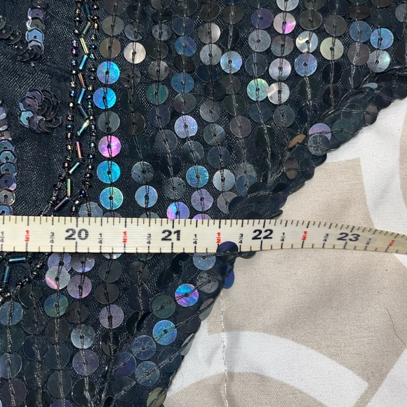 Gold Star Vintage Sequin Hand Beaded Blouse black new with tags size medium - Picture 9 of 9